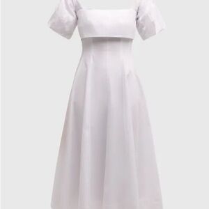 STAUD Palermo Off the Shoulder White Midi Dress